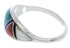 Sterling Silver Southwestern Multicolor Inlay Ring Size 7-1/4 WX81339